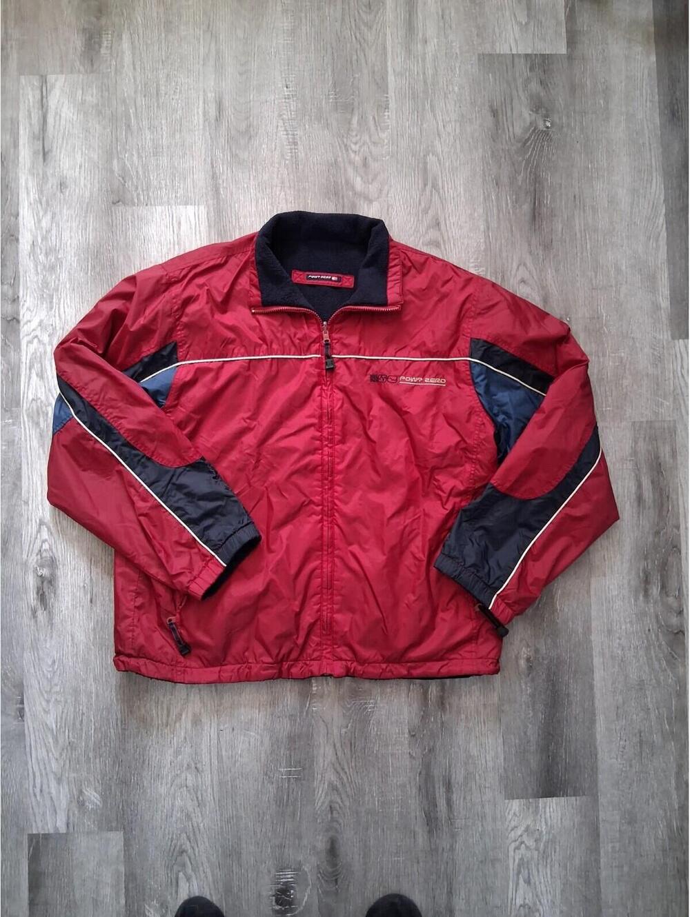 Vintage Point Zero Men's XXL Heavy Red/Blue/Black Reversible Windbreaker Coat